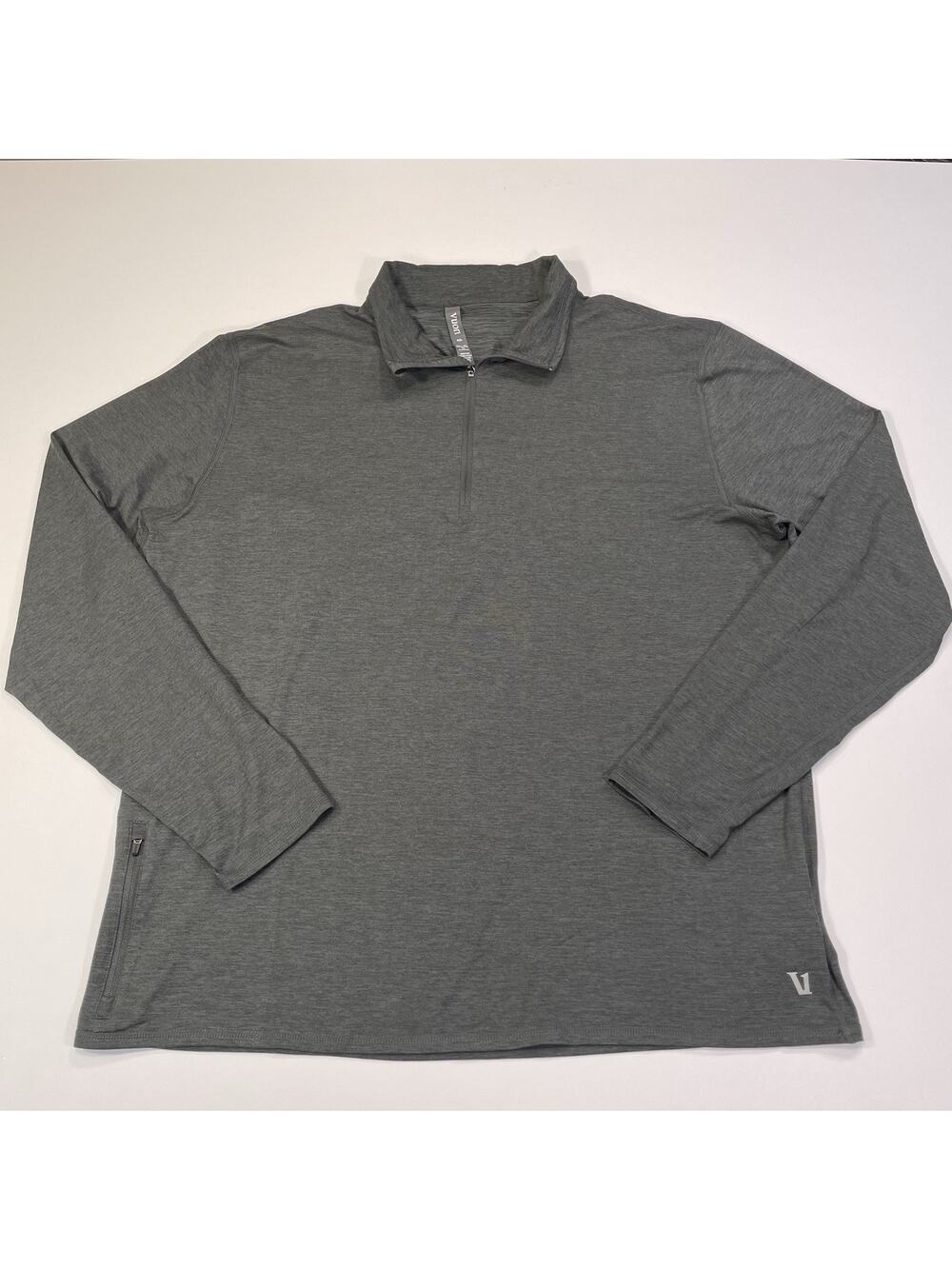 Vuori Ease Performance 1/4 Zip 2.0 Pullover Mens‎ XXL Gray Sweater LS